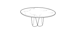 Sentei Dining Table by Ditre Italia, size drawing: Round table diam.160 lacquered base and marble top
