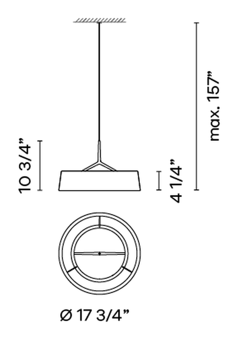 Dama Lighting Collection by Vibia, size drawing: Model 3235