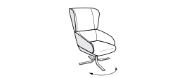 Cut Armchair by Ditre Italia, size drawing: Swivel armchair mix