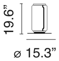 Noctambule Floor Lamp by Flos, size drawing: Noctambule Floor 1 Low Cylinder Small Base