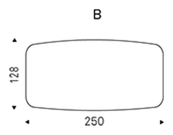 Lancer Wood Dining Table by Cattelan Italia, size drawing 2