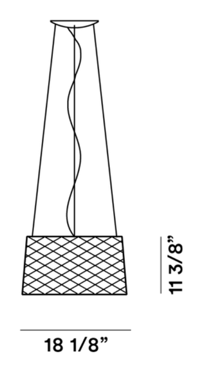 Twiggy Grid Outdoor Pendant Lamp by Foscarini, size drawing