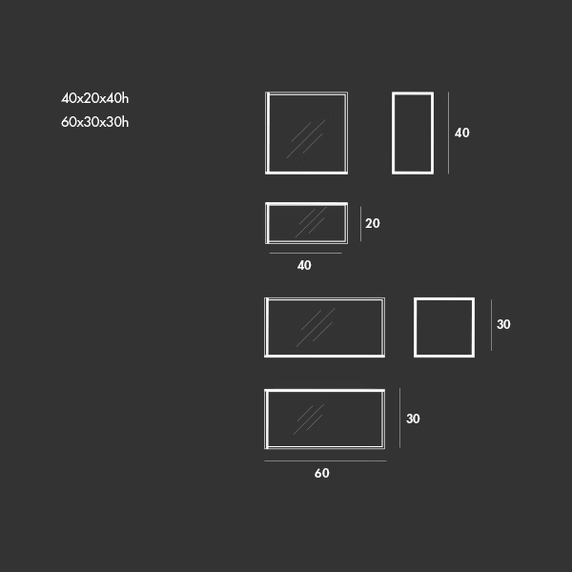 Helia Shelf by Sovet, size drawing