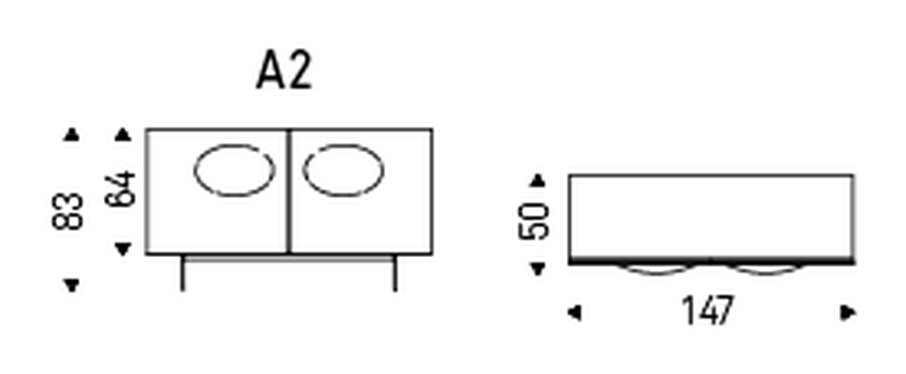 Paramount Sideboard by Cattelan Italia, size drawing 1