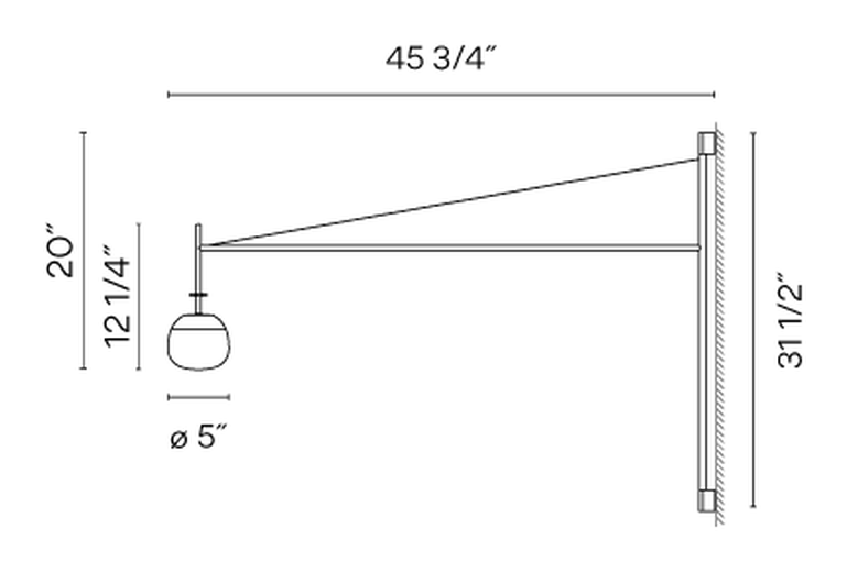 Tempo Lighting Collection by Vibia, size drawing: Model 5759