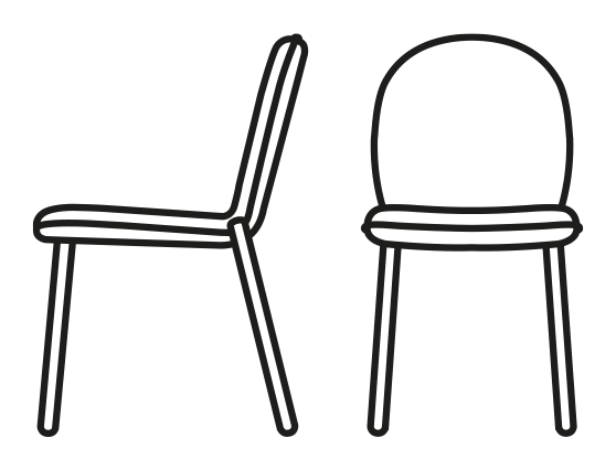 Riley Mid Chair by Connubia, size drawing