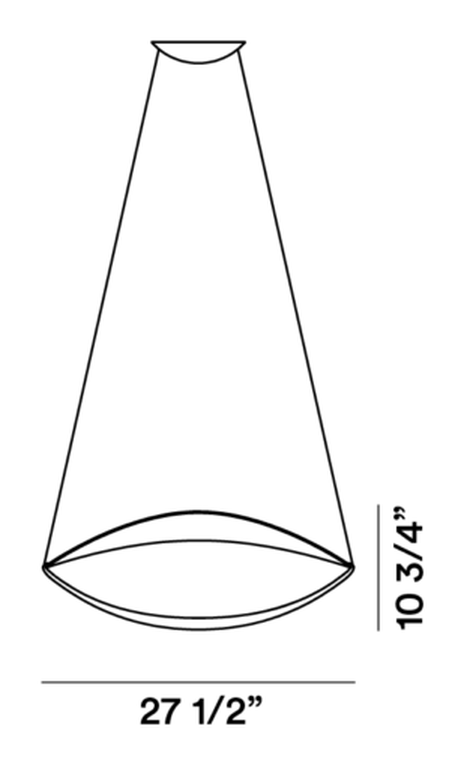 Plena Pendant Lamp by Foscarini, size drawing