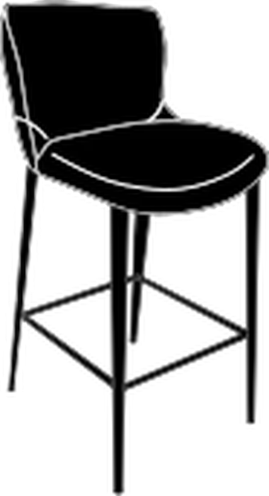 Ariel Barstool by Bontempi, size drawing: 35.09 · Low barstool