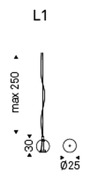 Paris Pendant Lamp by Cattelan Italia, size drawing 3