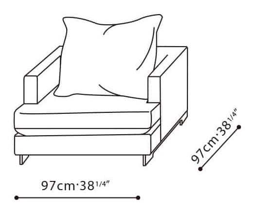 Easytime Chair by Camerich, size drawing