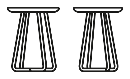 Ciop Side Table by Connubia, size drawing