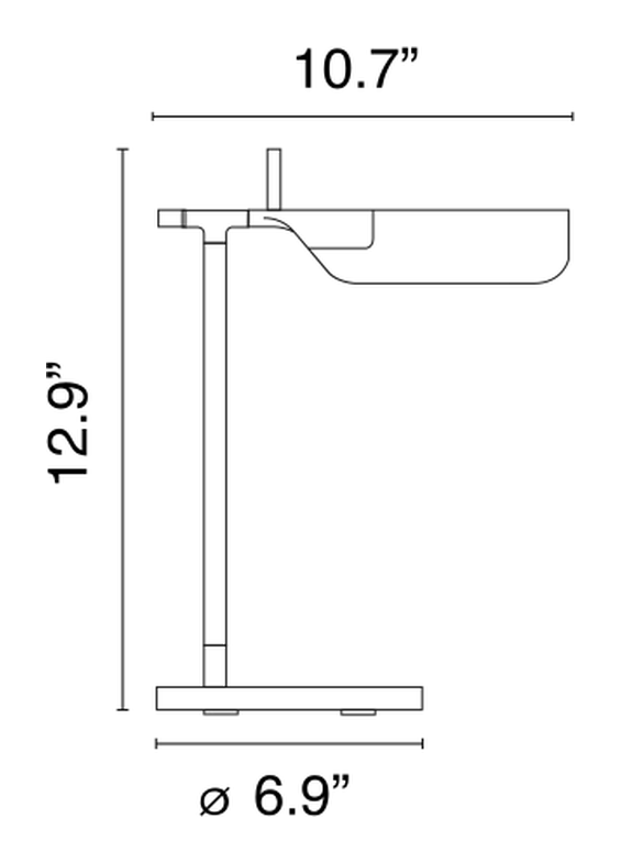 Tab Table Lamp by Flos, size drawing