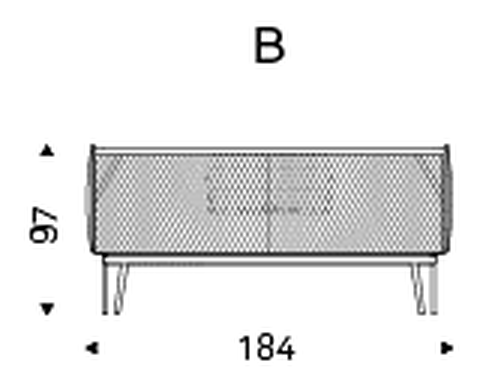 Ayrton Bed by Cattelan Italia, size drawing 1
