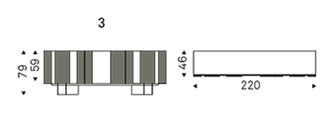 Amsterdam Sideboard by Cattelan Italia, size drawing 2