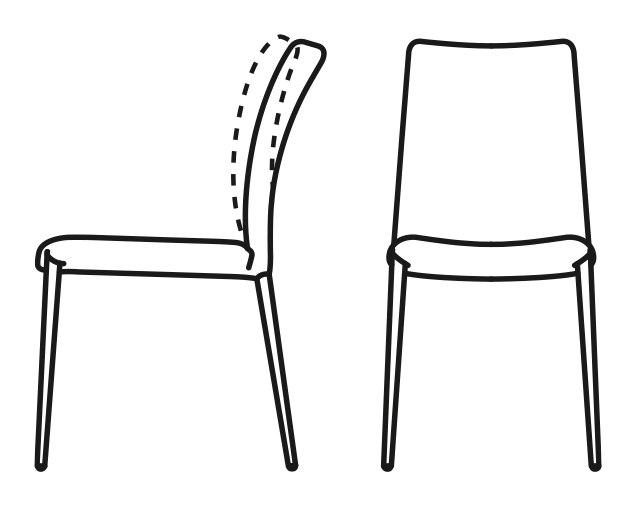 Atlas Chair by Connubia, size drawing