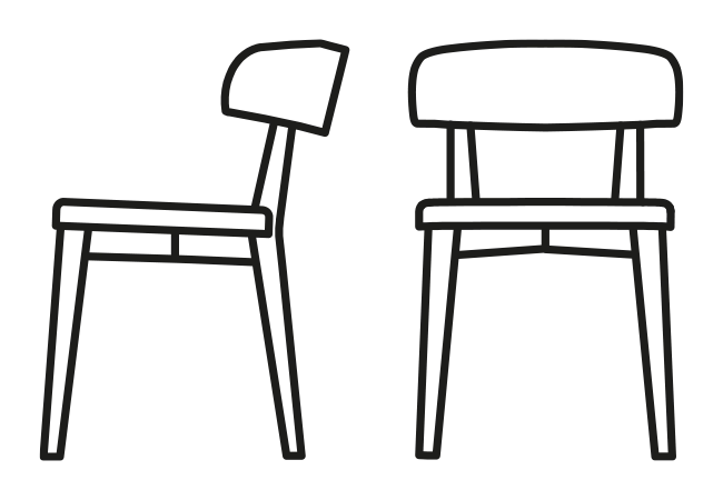Siren Chair by Connubia, size drawing