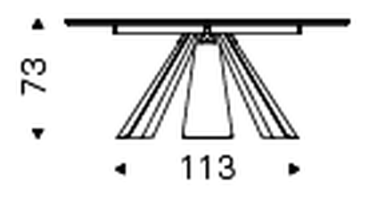 Eliot Keramik Round Dining Table by Cattelan Italia, size drawing 1