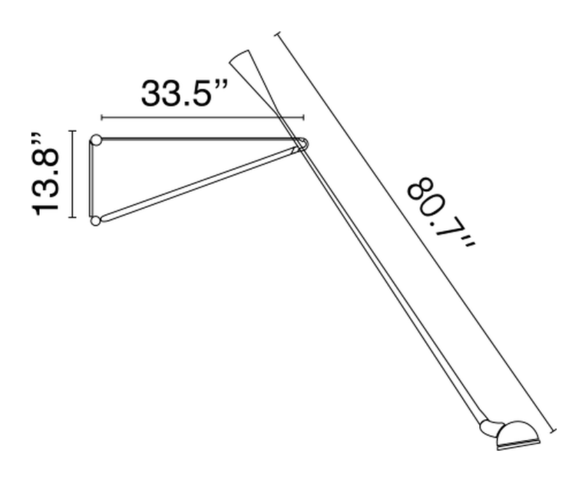 265 Wall Lamp by Flos, size drawing