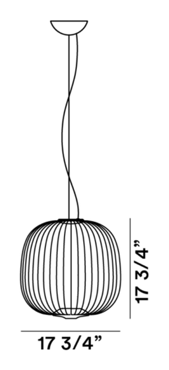 Spokes 2 Pendant Lamp by Foscarini, size drawing: Spokes 2 Midi