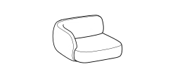 Nube Sofa by Ditre Italia, size drawing: 1-seat lateral element