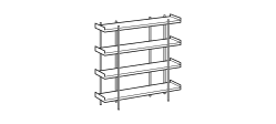 Unit Bookcase by Ditre Italia, size drawing: Bookcase