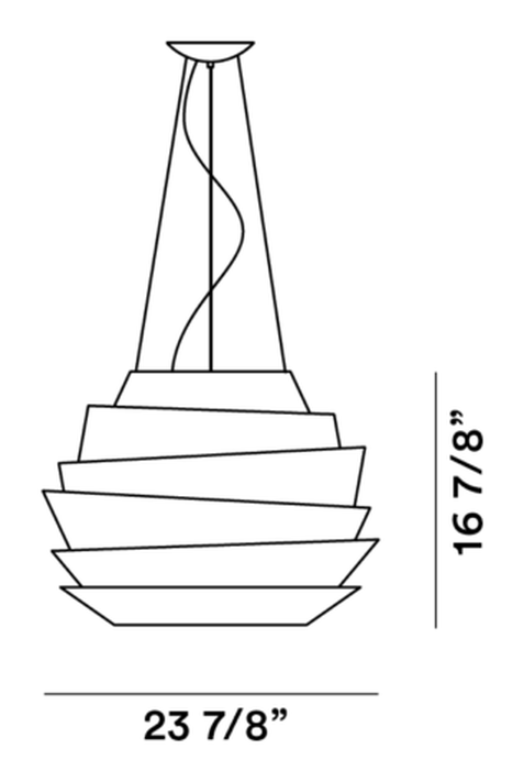 Le Soleil Pendant Lamp by Foscarini, size drawing