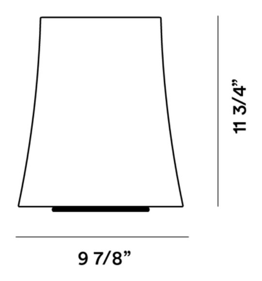 Birdie Zero Table Lamp by Foscarini, size drawing: Birdie Zero Grande