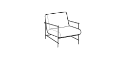 Kyo Armchair by Ditre Italia, size drawing: Armchair