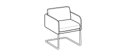 Viga Dining Chair by Ditre Italia, size drawing: Viga chair