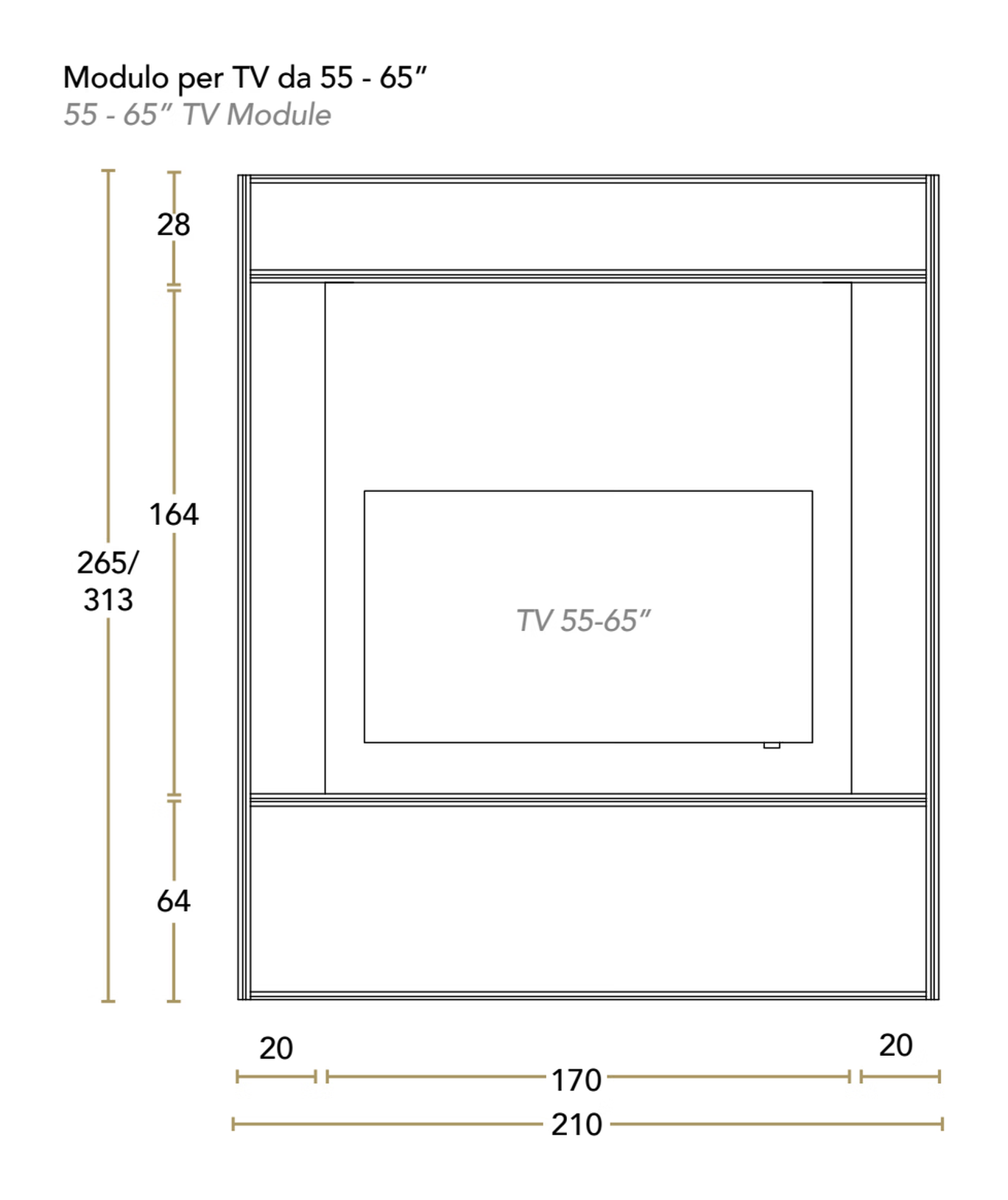 Wally Living Wall Unit by Reflex, size drawing 7