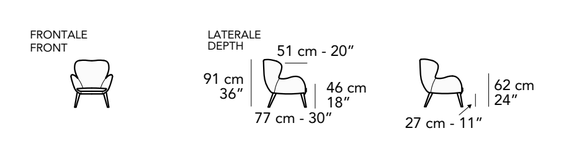 Stresa Armchair by Nicoline, size drawing 1