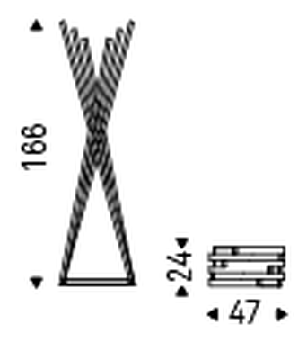 Oscar Coat Rack by Cattelan Italia, size drawing