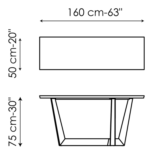 Art Console Table by Bonaldo, size drawing 1