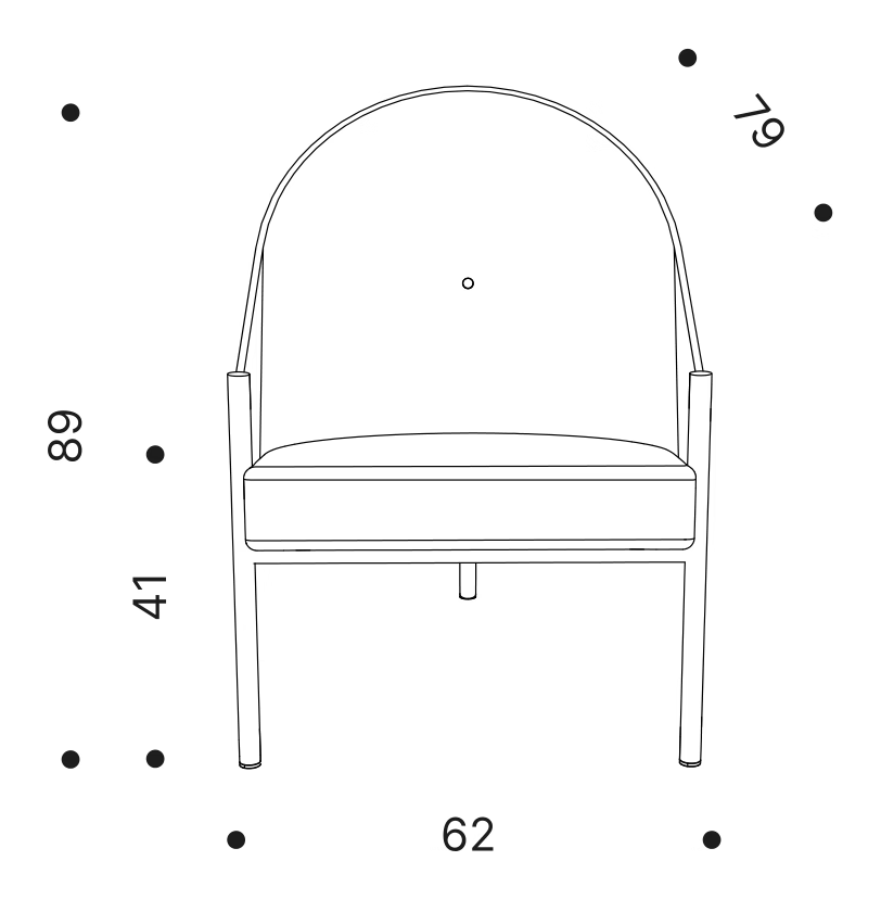 Pratfall Lounge Chair by Driade, size drawing