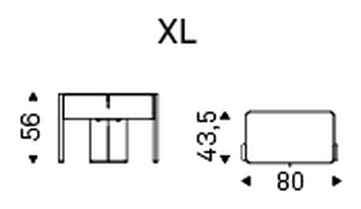 Julian Nightstand by Cattelan Italia, size drawing 2