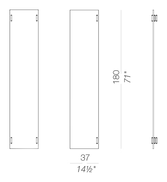 Wod Wooden Space Divider H180 by LaPalma, size drawing