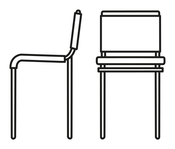 Air Stool by Connubia, size drawing