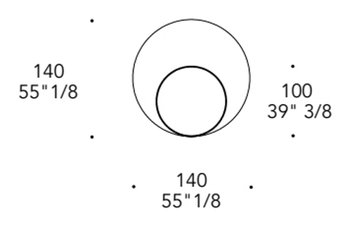 Nuance Specchio Mirror by Reflex, size drawing
