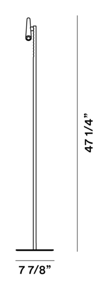 Magneto Floor Lamp by Foscarini, size drawing