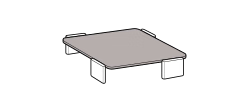 Tao Outdoor Coffee Table by Ditre Italia, size drawing: Side table HPL top 140x140