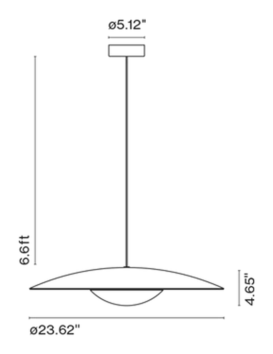 LED-Ginger Pendant Lamp by Marset, size drawing: LED-Ginger 60