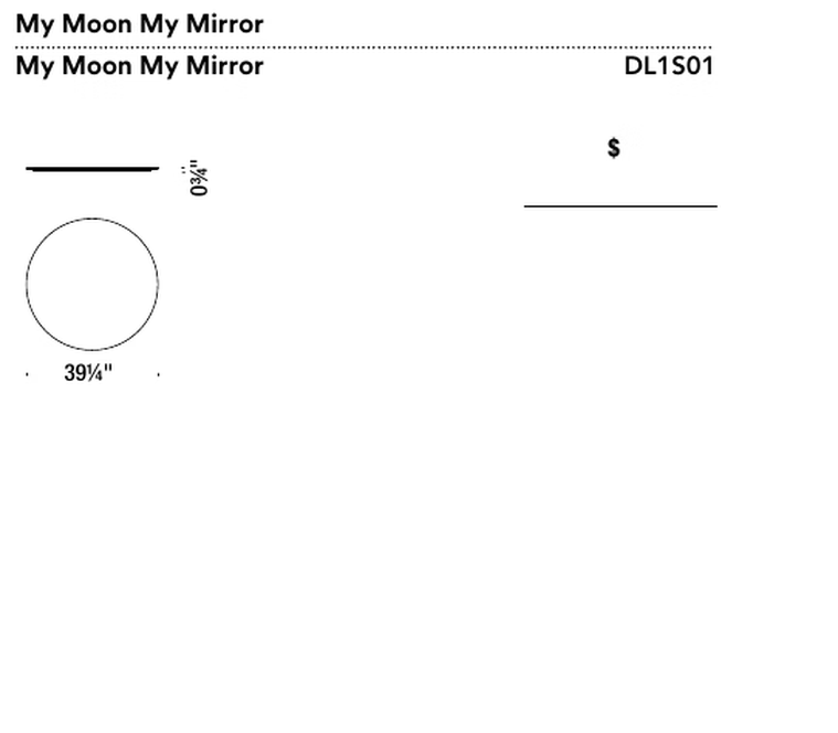 My Moon My Mirror by Moroso, size drawing