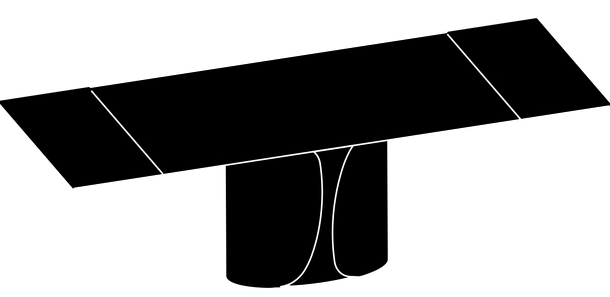 Talos Dining Table by Bontempi, size drawing: 54.54