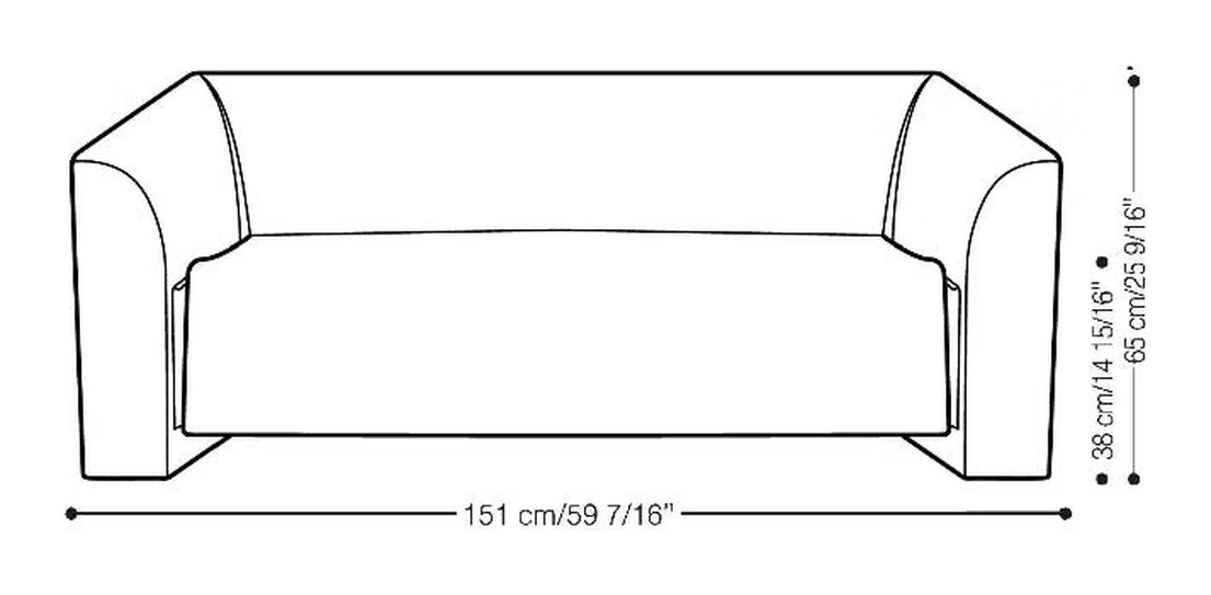 MB 2 Sofa by Heller, size drawing 1
