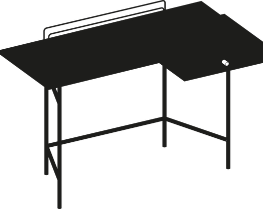 Vanity Desk by Bontempi, size drawing: 06.49