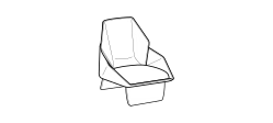 Loto Armchair by Ditre Italia, size drawing