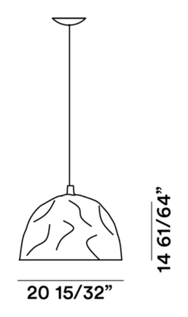Bump Pendant Lamp by Foscarini, size drawing