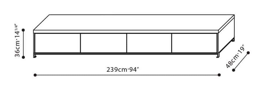 Max Media Cabinet by Camerich, size drawing: C0416004