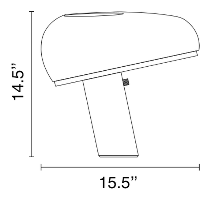 Snoopy Table Lamp by Flos, size drawing