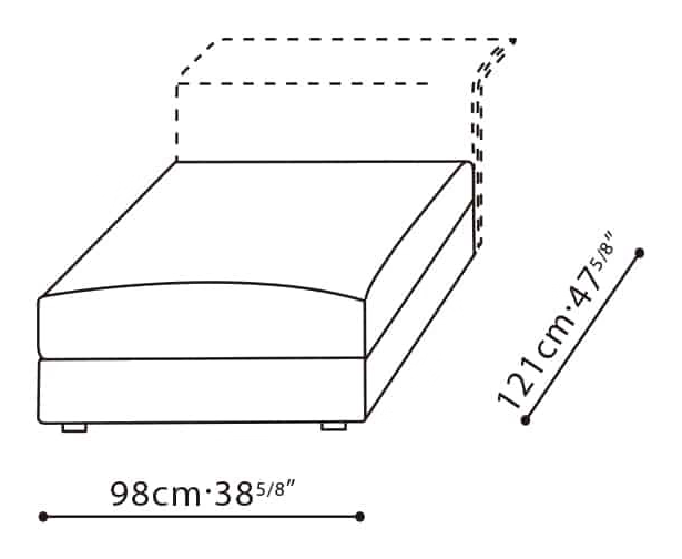 Bloom Sofa by Camerich, size drawing: C01G0104